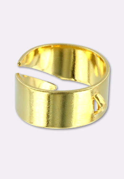 Bague réglable 1 anneau 8 mm or x1 - Bagues - Apprêts bijoux - Accessoires