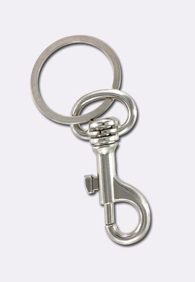 Porte clés mousqueton 40 mm - Argenté vieilli x1 - Perles & Co