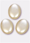Palet ovale nacré 12x9 mm perle x300