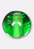Perle en verre ronde VH vert x24