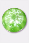 Perle en verre cabochon MUR5 vert clair x2