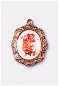 Médaille bouquet de roses cuivre 19x16 mm x1