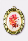 Médaille bouquet de roses or 28x23 mm x1