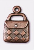Breloque en métal sac à main 12x17 mm cuivre x2