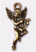 Breloque en métal ange lyre 10x22 mm bronze x2