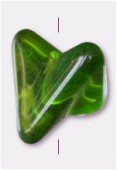 Perle en verre forme FG5 olivine x2