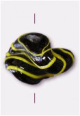 Perle en verre forme VF11 noir / jaune x1