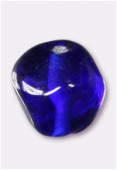Perle en verre forme VH20 bleu foncé x8