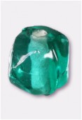 Perle en verre ronde VH21 vert d'eau x12