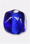 Perle en verre ronde VH21 bleu foncé x12