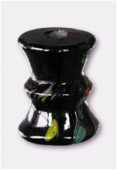 Perle en verre forme VB2 noir x1