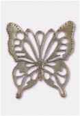 Pendentif en métal papillon découpé 45x50 mm bronze x1