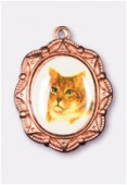 Médaille chat cuivre 19x16 mm x1