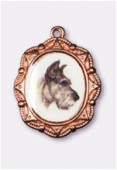 Médaille chien cuivre 19x16 mm x1