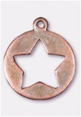 Breloque en métal étoile découpée 20 mm cuivre x2