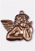 Pendentif en métal angelot cuivre 56x45 mm x1