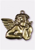 Pendentif en métal angelot bronze 56x45 mm x1