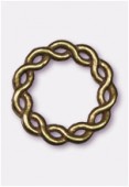 Perle en métal anneau rond tressé 24 mm bronze x1