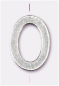 Perle en métal anneau ovale plat 25x17 mm argent x1