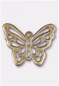 Breloque en métal papillon découpé 25x30 mm bronze x1