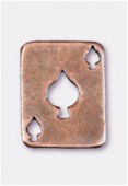 Breloque en métal carte pique 19x15 mm cuivre x2