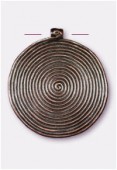 Pendentif en métal ethnique spirale 46 mm cuivre x1