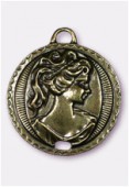 Pendentif en métal buste femme 45 mm bronze x1
