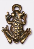 Breloque en métal grenouille 12x16 mm bronze x2