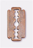 Breloque en métal lame de rasoir 23x11 mm cuivre x2