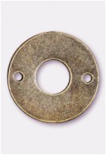 Perle en métal anneau 2 trous 15 mm bronze x4