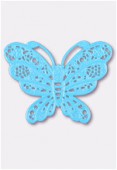 Estampe papillon 35x25 mm turquoise x1