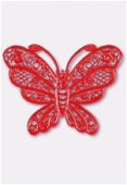 Estampe papillon 35x25 mm rouge x1