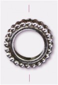 Perle en métal anneau 13 mm argent vieilli x1
