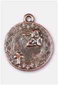 Breloque en métal médaille ange 20 mm cuivre x1