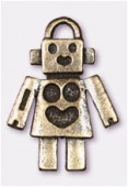 Breloque en métal robot 25x18 mm bronze x1