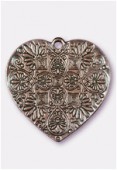 Pendentif en métal coeur baroque 37x36 mm cuivre x1