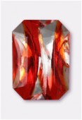 Cabochon rectangle 25x18 mm fire opal silver foiled x1