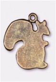 Breloque en métal écureuil 18x15 mm bronze x2