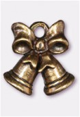 Breloque en métal cloche de Noël 15x14 mm bronze x1