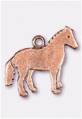 Breloque en métal cheval 19x17 mm cuivre x2