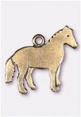 Breloque en métal cheval 19x17 mm bronze x2