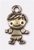 Breloque en métal bambino 13x10 mm bronze x2