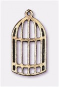 Breloque en métal cage 24x13 mm bronze x2