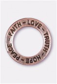Breloque en métal anneau Hope 22 mm cuivre x1