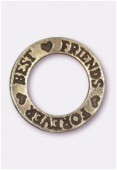 Breloque en métal Best friends forever 22 mm bronze x1