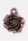 Breloque en métal rose 13 mm cuivre x2