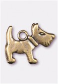 Breloque en métal chien 10x16 mm bronze x2