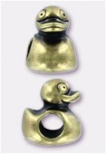 Perle en métal Eurobeads canard 12x9 mm bronze x1