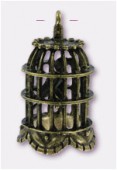 Pendentif en métal cage oiseau 30x23 mm bronze x1