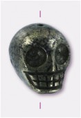Pyrite perle tête de mort 17x15 mm x1